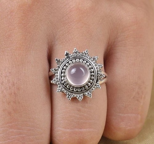 Handmade rose quartz ring - quartz, 925
