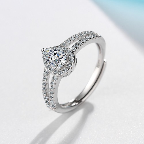 Sterling silver plated pear - pear, cz