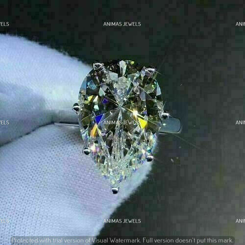 00ct pear cut moissanite - 5.00ct,
